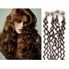 Kudrnaté vlasy Micro Ring / Easy Loop / Easy Ring / Micro Loop 60cm – světlejší hnědé