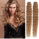 Kudrnaté vlasy pro metodu Pu Extension / Tape Hair / Tape IN 50cm - přírodní / světlejší blond