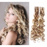Kudrnaté vlasy pro metodu Pu Extension / Tape Hair / Tape IN 50cm - platina / světle hnědá