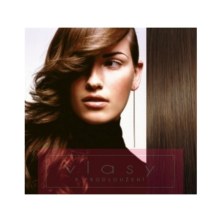 Vlasy pro metodu Pu Extension / TapeX / Tape Hair / Tape IN 40cm - středně hnědé