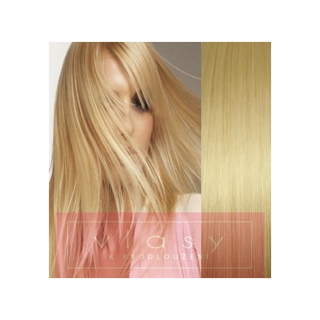 Clip in vlasy 63cm 100% lidské – REMY 120g – SVĚTLEJŠÍ BLOND